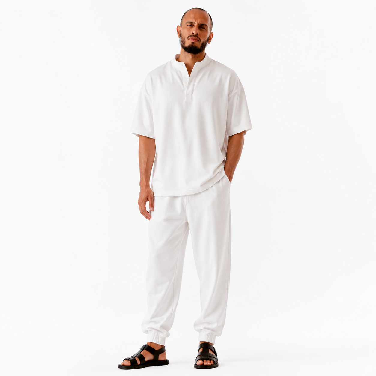 Nicholas G. Padilla, full-length portrait in white
